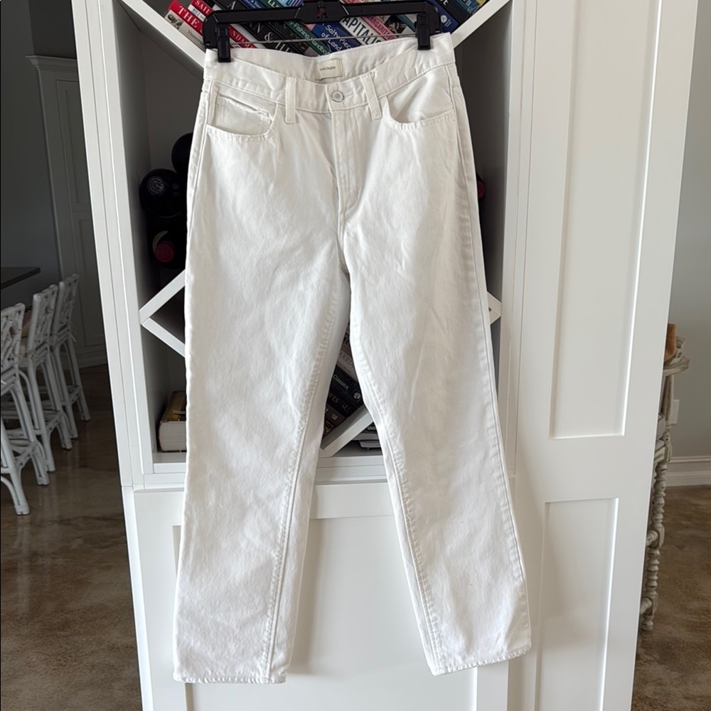 Favorite Daughter White Straight Leg Mid rise boyfriend Jeans
